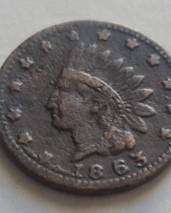 1863 Civil War Token – Patriotic Crossed Cannons with Flags & Drum | Coinnazal.com