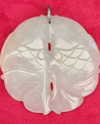 Double Fish Carved Jade Pendant – Hand Carved Jade Amulet | coinnazal.com 01