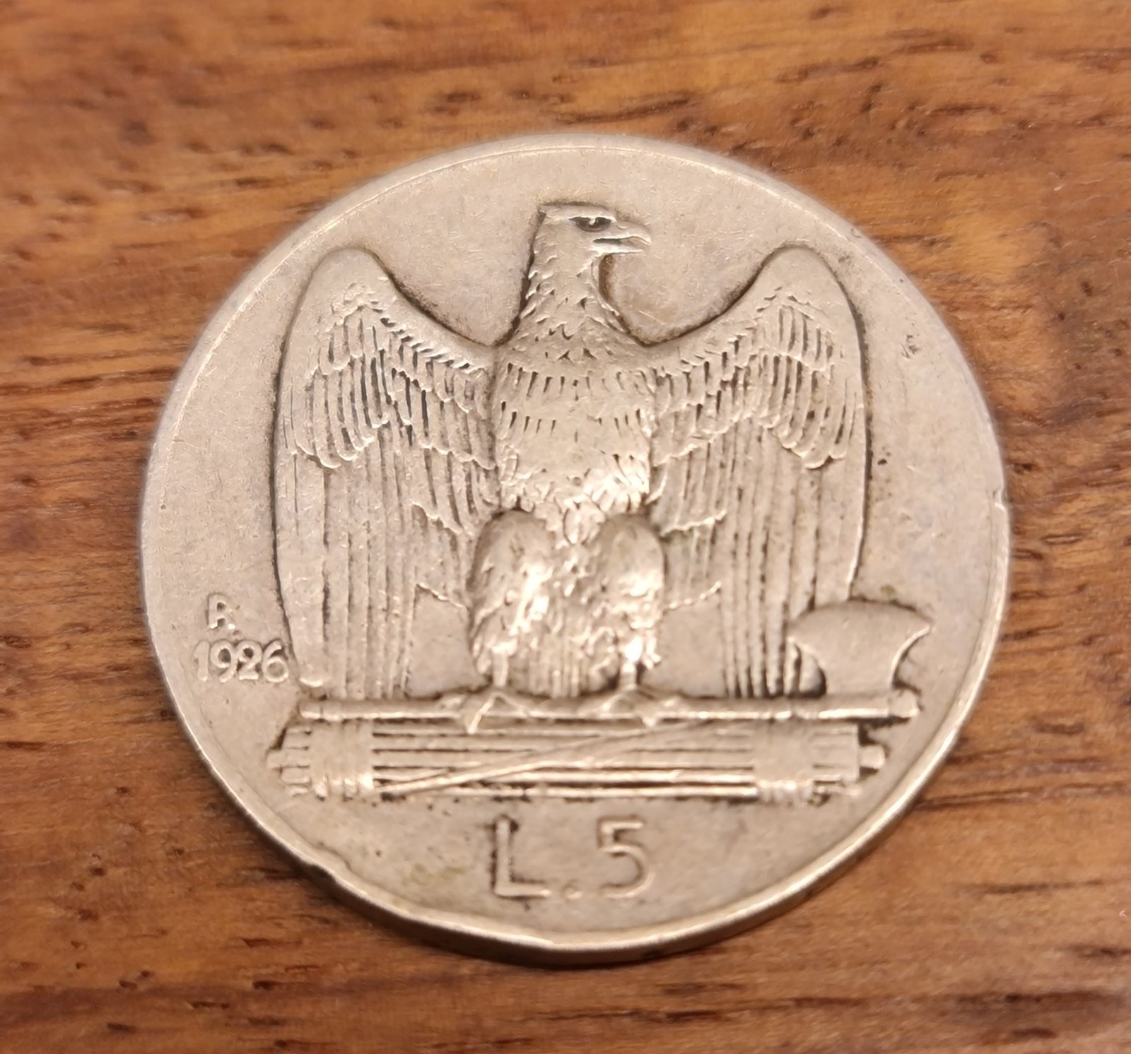 1926 Italy 5 Lire Silver Coin Vittorio Emanuele III Rare Italian Coins - Image 2