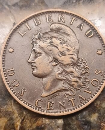 1891 Argentina 2 Centavos Bronze Coin | coinnazal.com | obverse